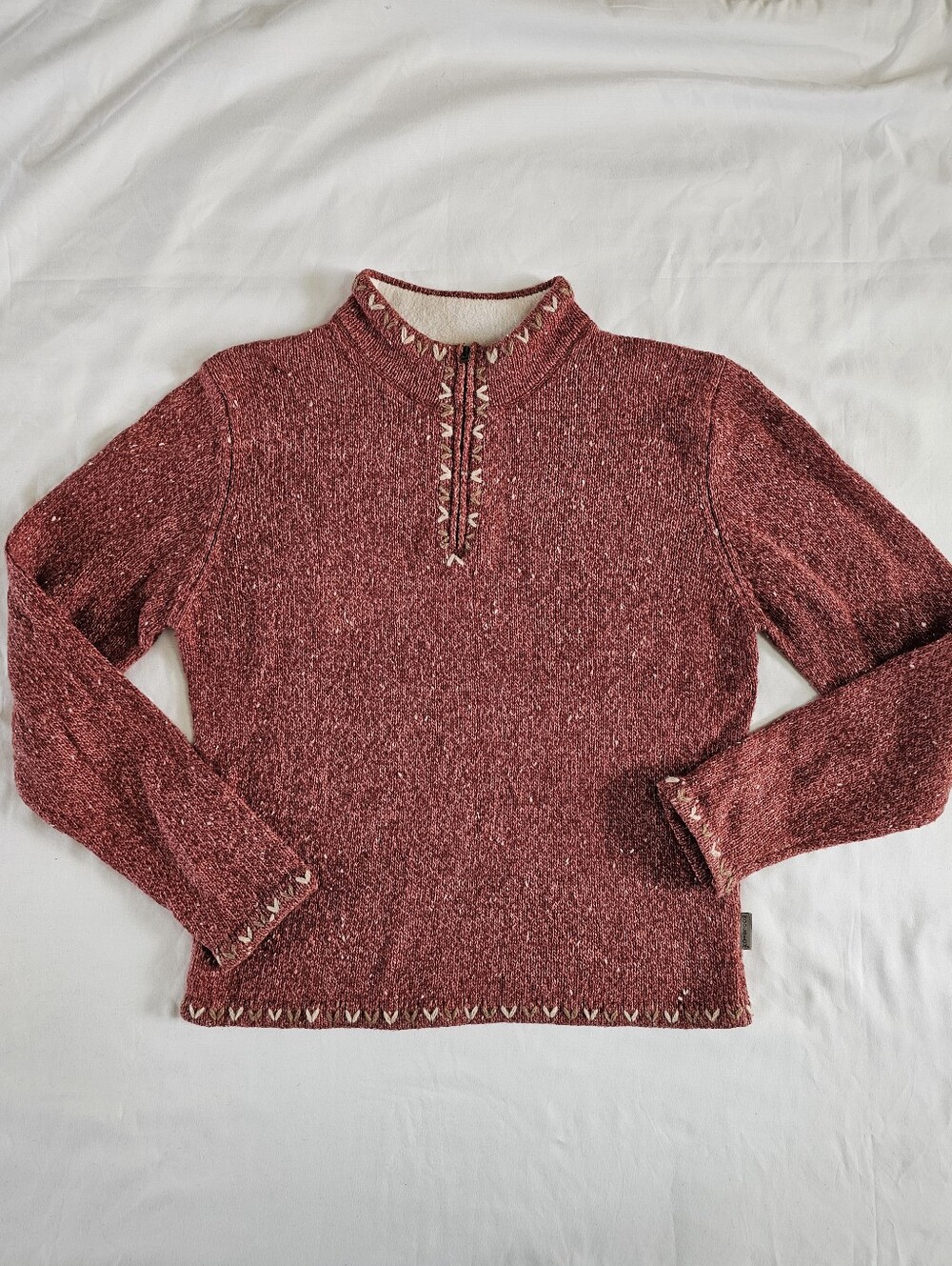 Woolrich Grenadine 1/4 Zip Pullover Wool Blend Sweat Sz S Cottagcore Rustic Y2K